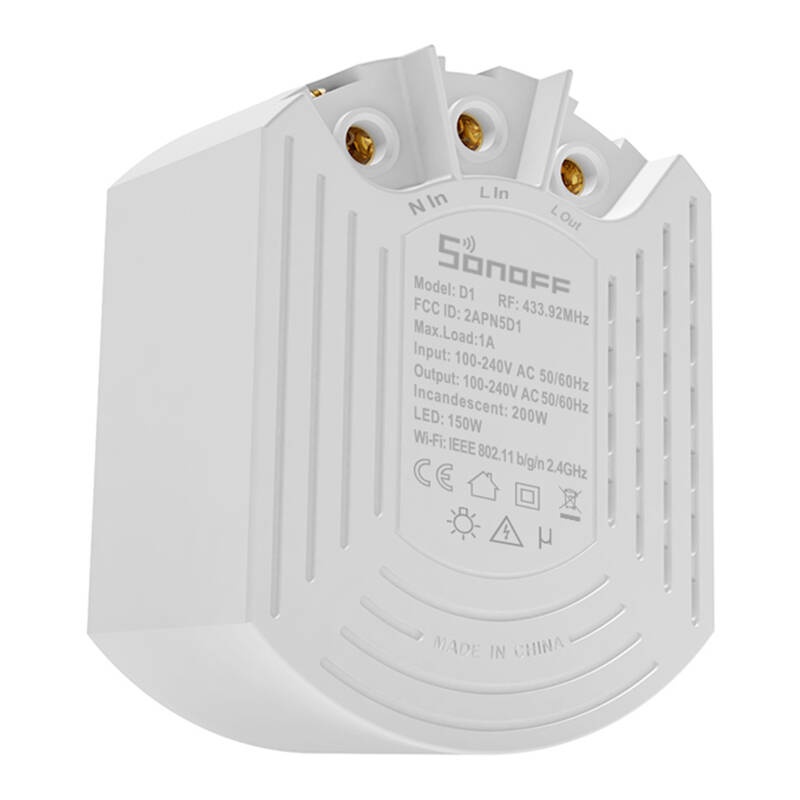 Întrerupător Dimmer Inteligent Sonoff D1 cu Telecomandă RM433R2