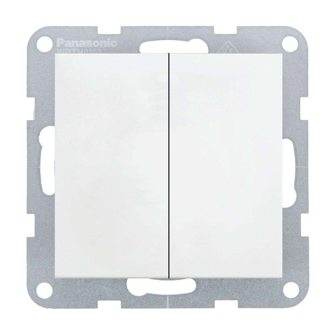 Intrerupator dublu 10A, IP20, Alb, Panasonic Karre Plus 55