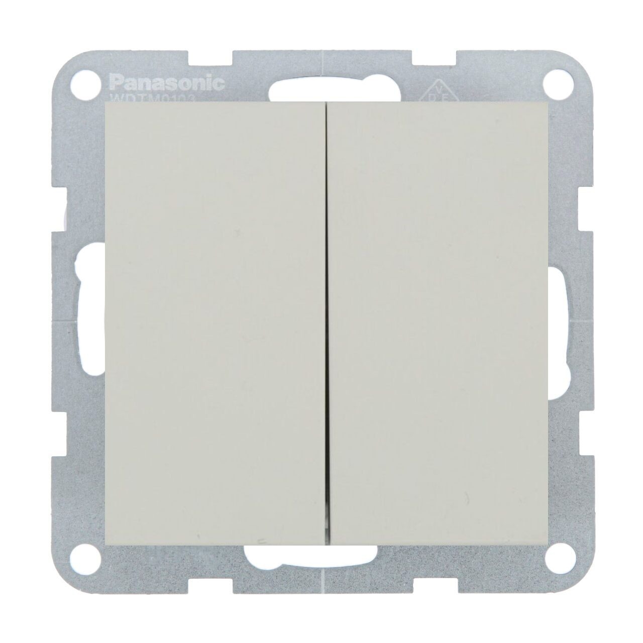 Intrerupator dublu 10A, IP20, Sandstone, Panasonic Karre Plus 55 Soft Touch