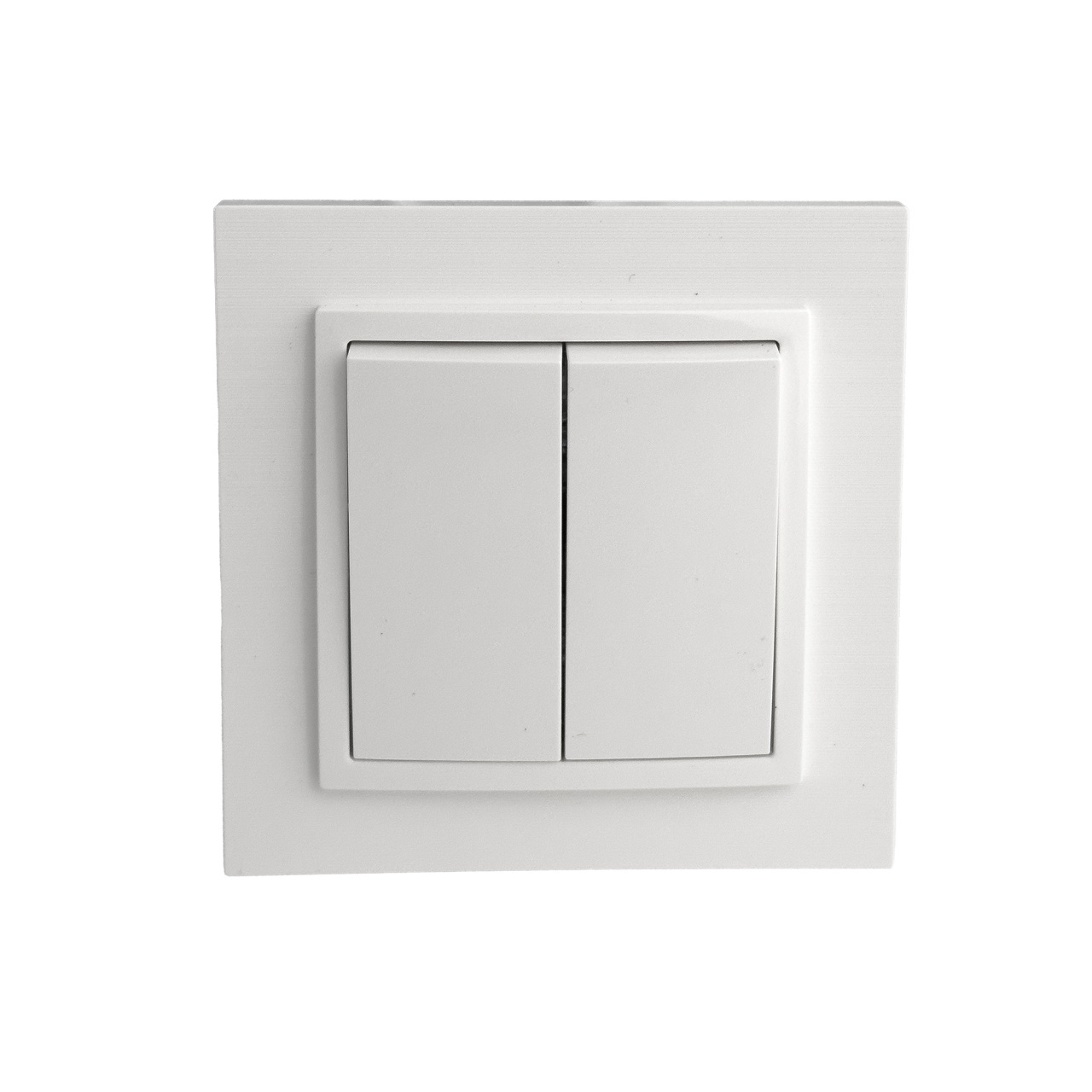 Intrerupator dublu, alb, 10A, Olbia Titan - imagine 2