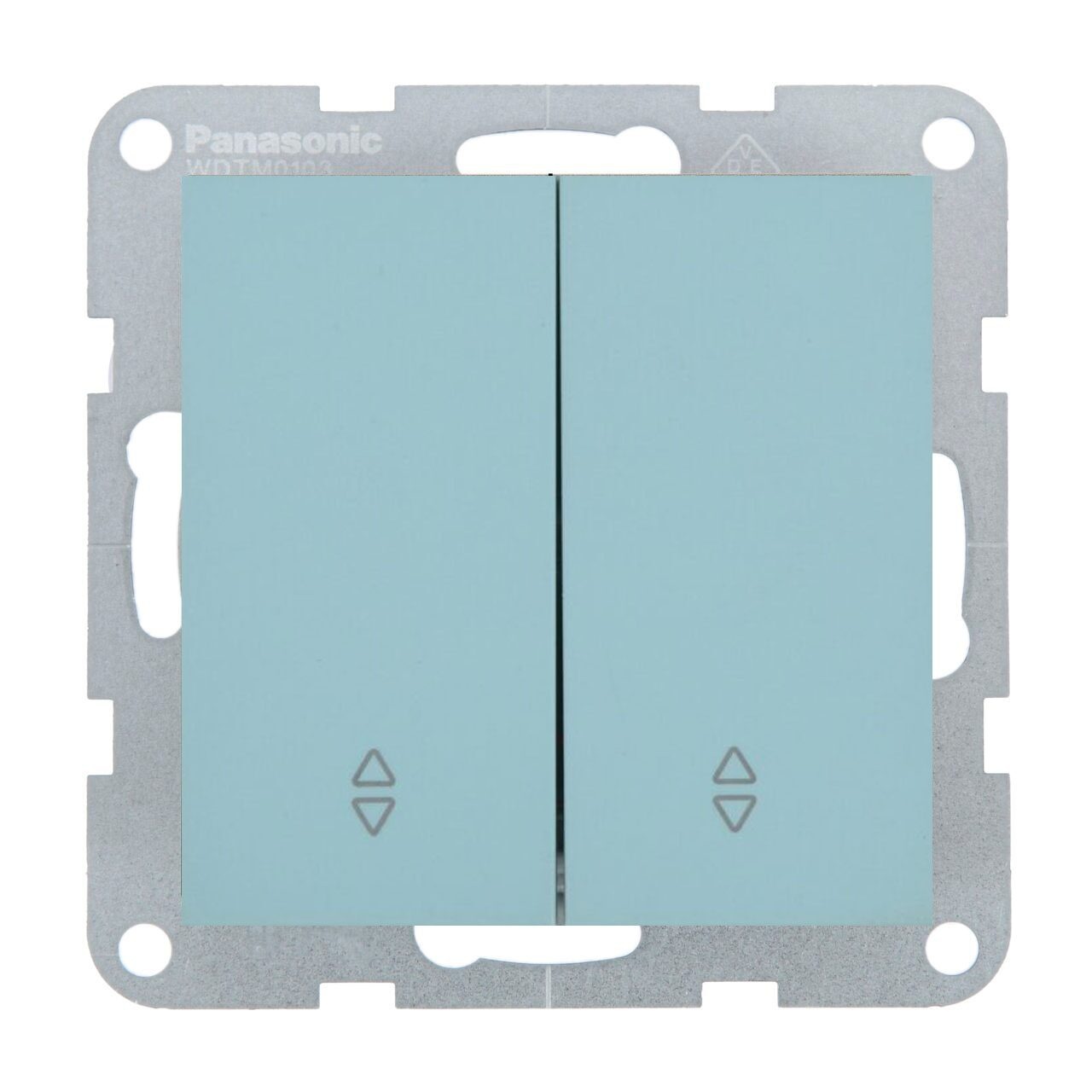 Intrerupator dublu cap scara 10A, IP20, Turcoaz, Panasonic Karre Plus 55 Soft Touch