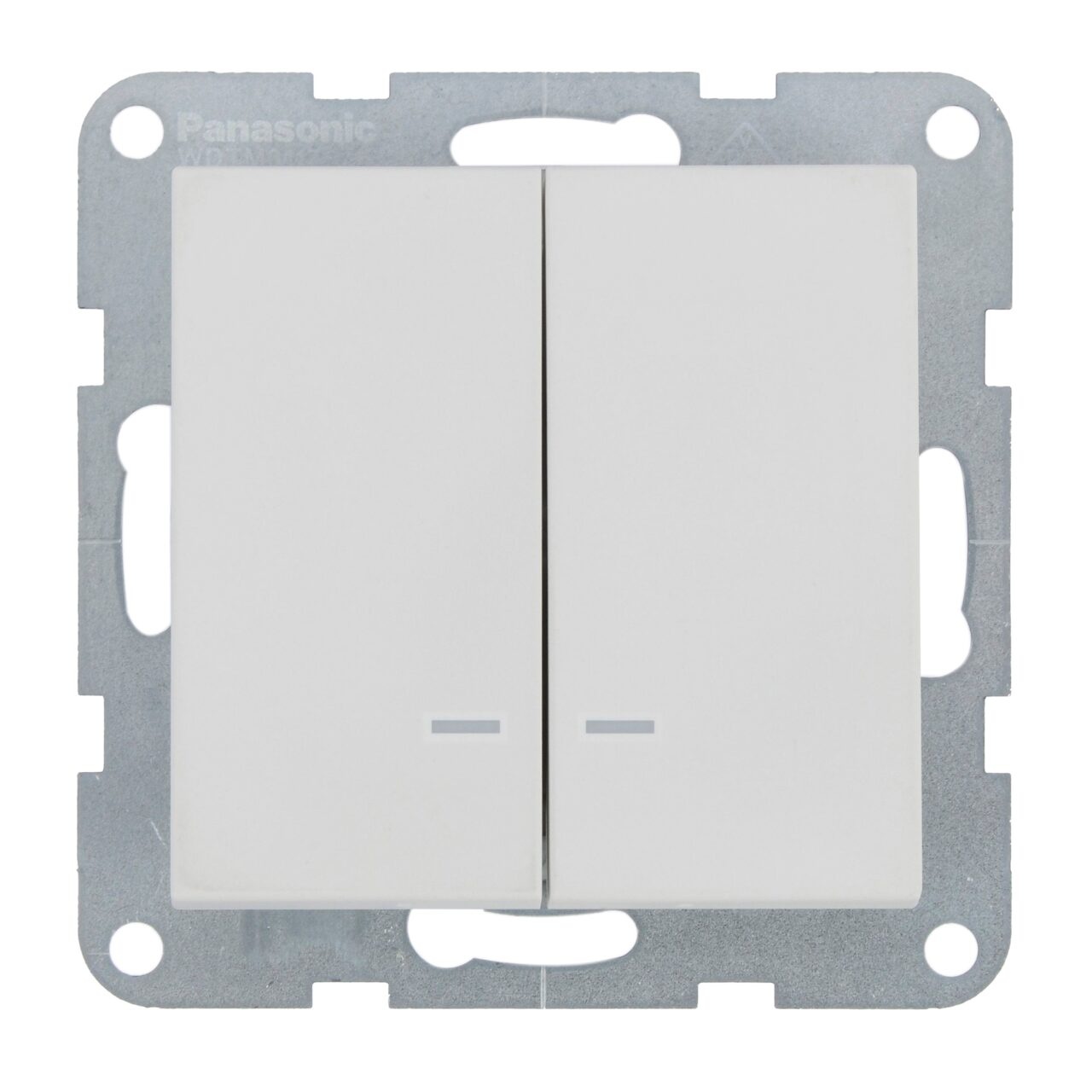 Intrerupator dublu cu led 10A, IP20, Seashell, Panasonic Karre Plus 55 Soft Touch