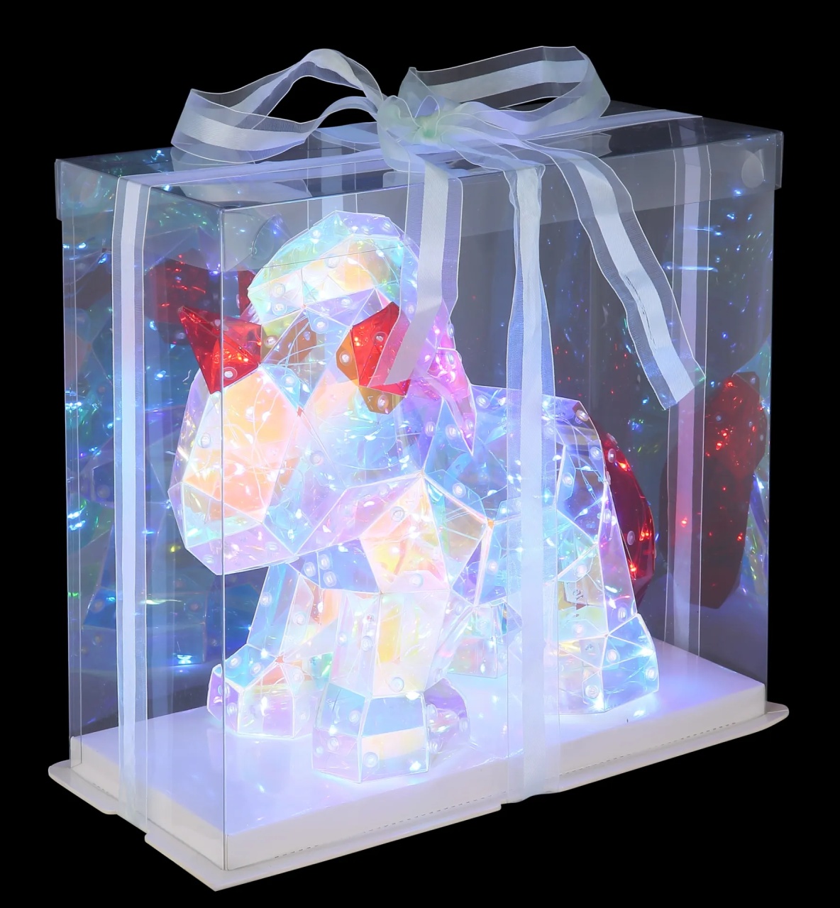 Lampa de veghe LED forma de unicorn 3W, lumina rece (6000K), IP20, USB, transparent/rosu - imagine 10