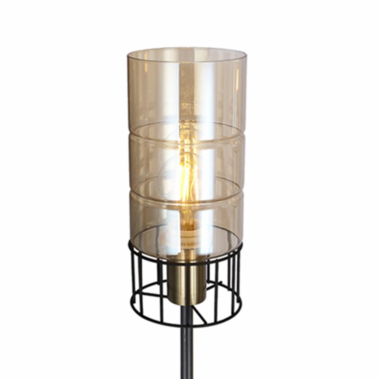 Lampadar Ideal KL107007, cu intrerupator, 1xE27, bronz+fumuriu+negru, IP20, Klausen - 2 | YEO