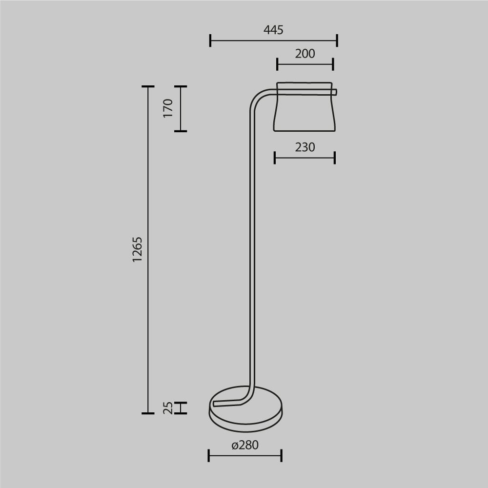 Lampadar LED Cabaret MOD170FL-L8BS3K, cu intrerupator, 8W, 850lm, lumina calda, IP20, auriu+transparent, Maytoni