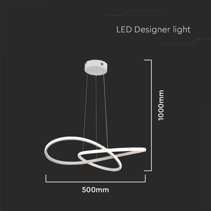 Lustra LED 8013-VT, 20W, 2540lm, lumina calda, IP20, alba, V-Tac - 3 | YEO