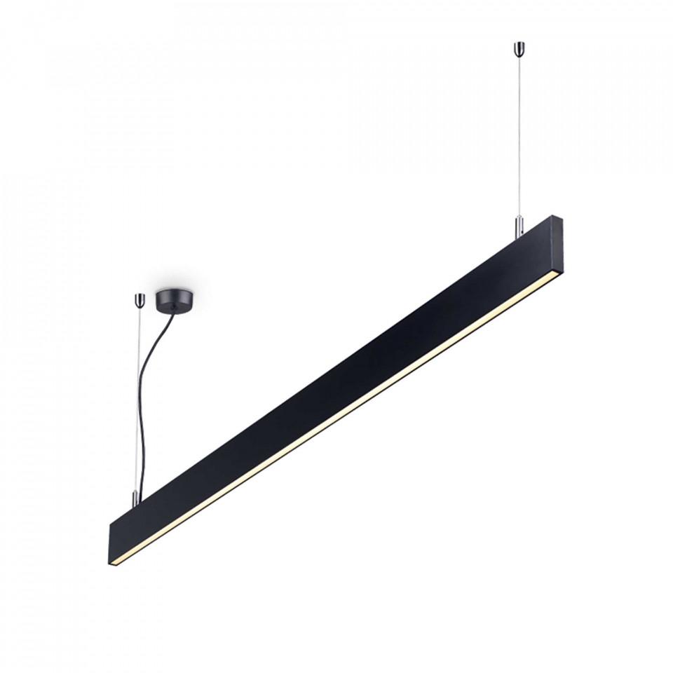 Lustra LED Linus 241975, 34W, 3850lm, lumina calda, IP20, neagra, Ideal Lux