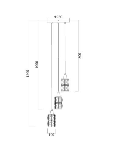 Lustra Wolli 15760-3, 3xE14, argintie, IP20, Globo