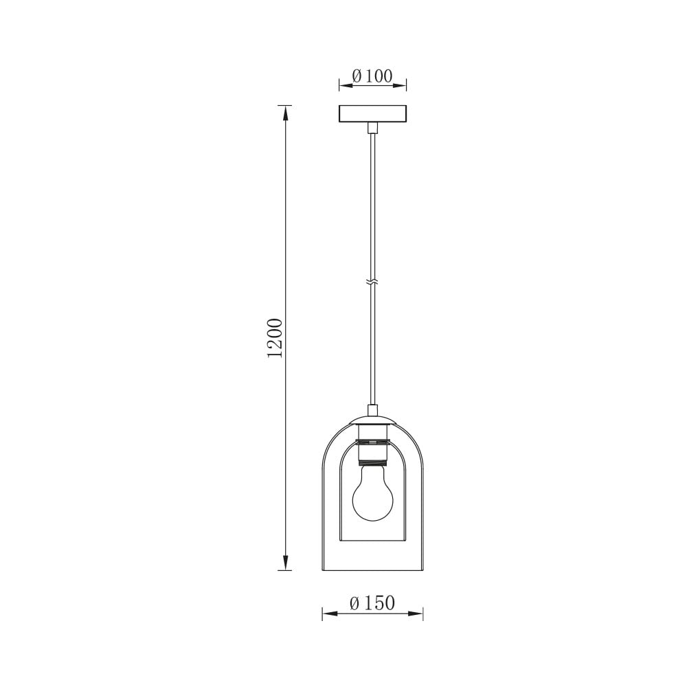 Pendul Braytron BR-BV01-00040, 1xE27, fumuriu+negru