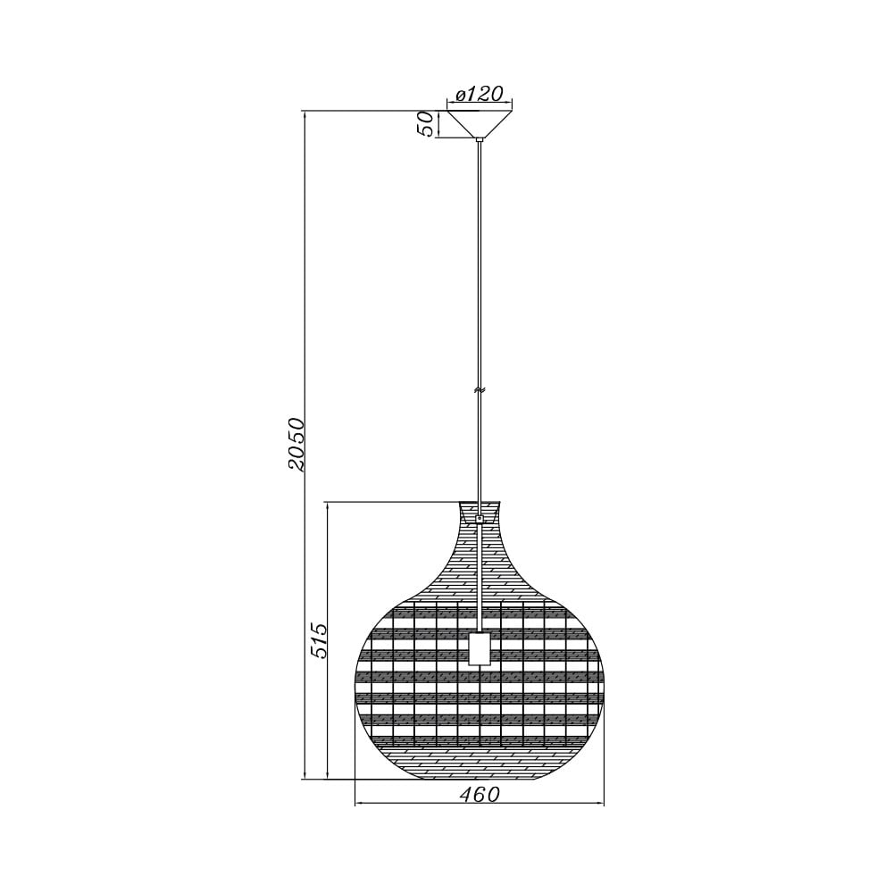 Pendul Braytron BR-BV02-00035, 1xE27, ratan+negru - 3 | YEO