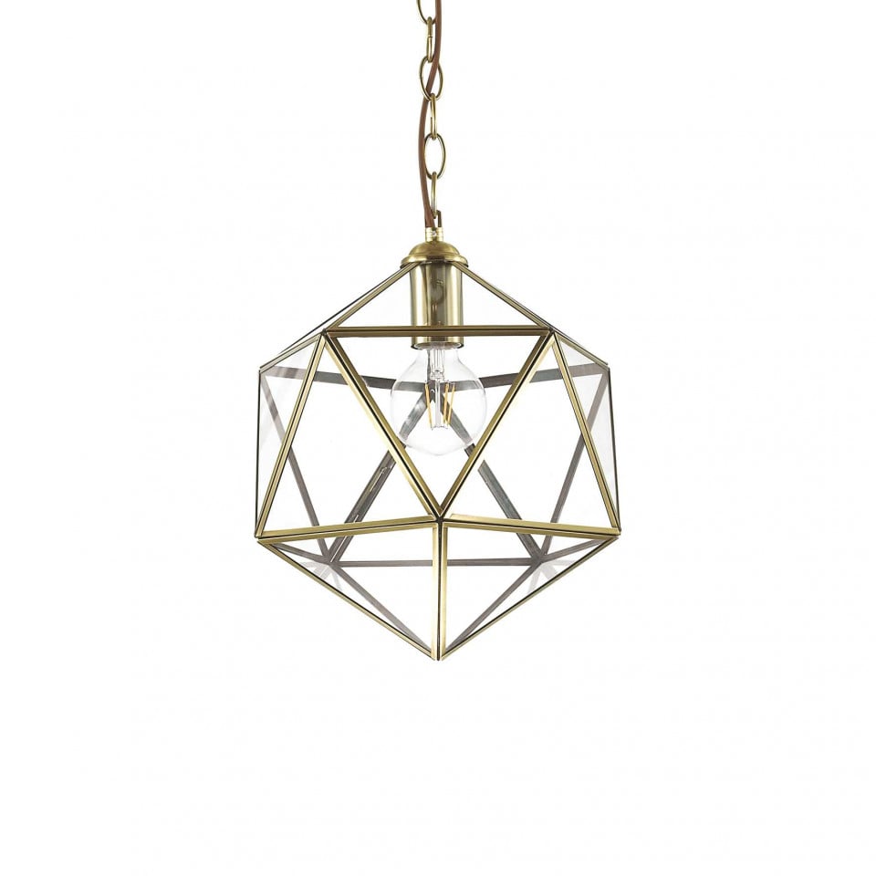 Pendul Deca Small 168852, 1xE27, bronz+transparent, IP20, Ideal Lux