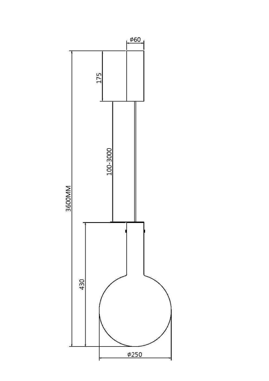 Pendul LED Nebula MOD182PL-L6B3K, 6W, 700lm, lumina calda, IP20, negru+fumuriu, Maytoni - 2 | YEO