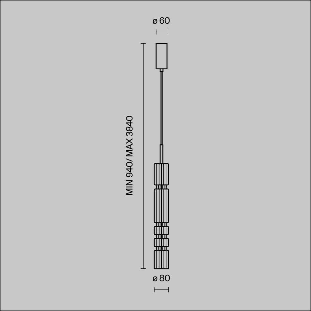 Pendul LED Ordo MOD272PL-L12B3K, 8W, 920lm, lumina calda, IP20, negru+fumuriu, Maytoni