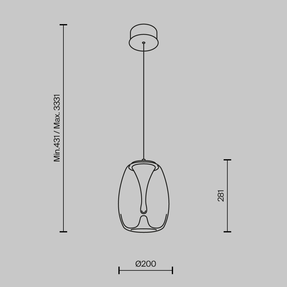 Pendul LED Splash MOD282PL-L8G3K1, 7W, 620lm, lumina calda, IP20, auriu+transparent, Maytoni