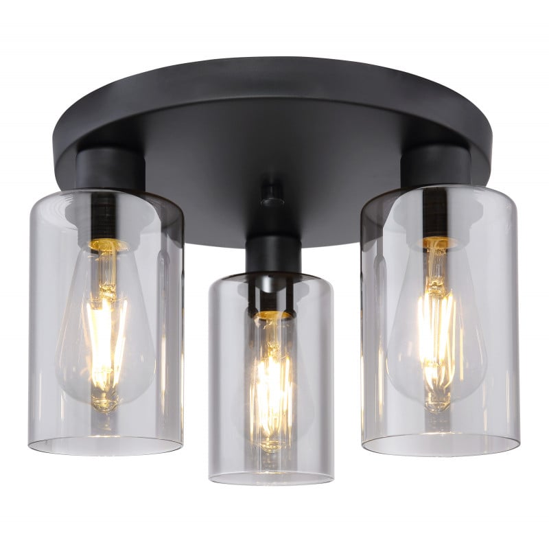 Plafoniera Hadera 15465-3D, 3xE27, neagra, IP20, Globo Lighting