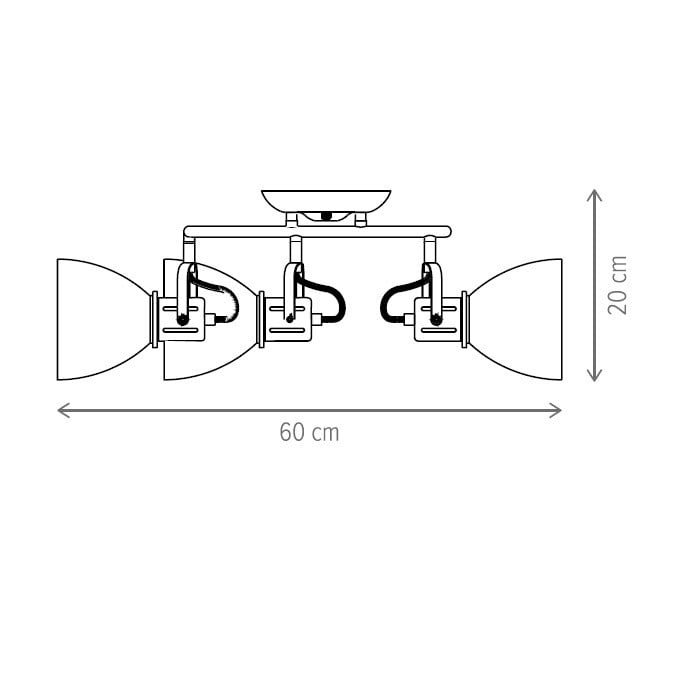 Plafoniera Krater KL163008, 3xE27, alba+crom+naturala, IP20, Klausen