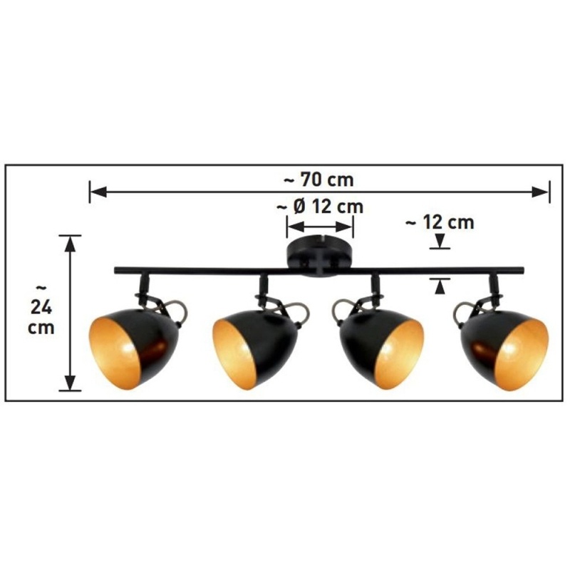 Plafoniera Lasabez 4xE14, neagra, Globo Lighting