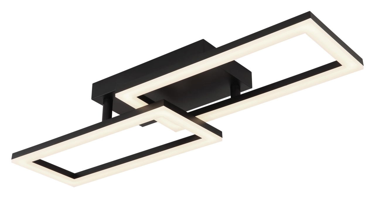 Plafoniera LED dreptunghiulara Sapena, 20W, 1450lm, lumina neutra(4000 K), IP20, negru/opal, Globo Lighting