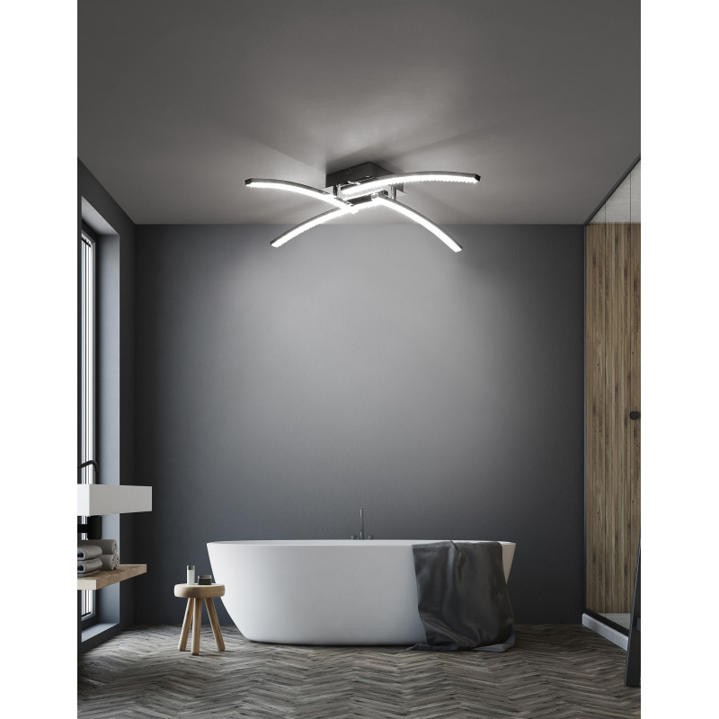 Plafoniera LED Jules 67169-24IP, 24W, 1800lm, lumina calda+neutra+rece, IP44, transparenta, Globo Lighting - 1 | YEO