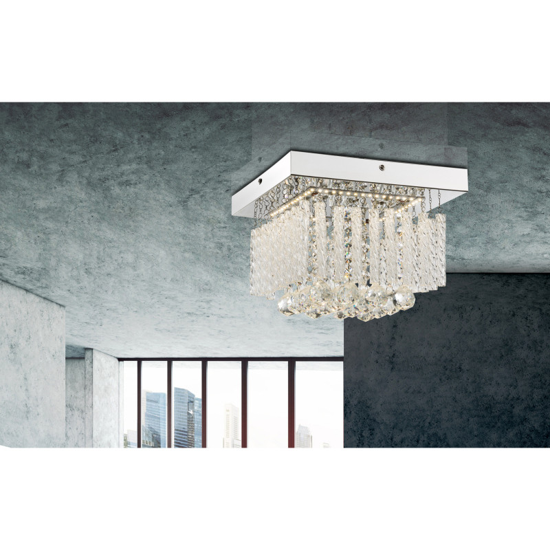 Plafoniera LED Mathilda 68396-12, 12W, 840lm, lumina neutra, IP20, crom+transparenta, Globo Lighting - 2 | YEO