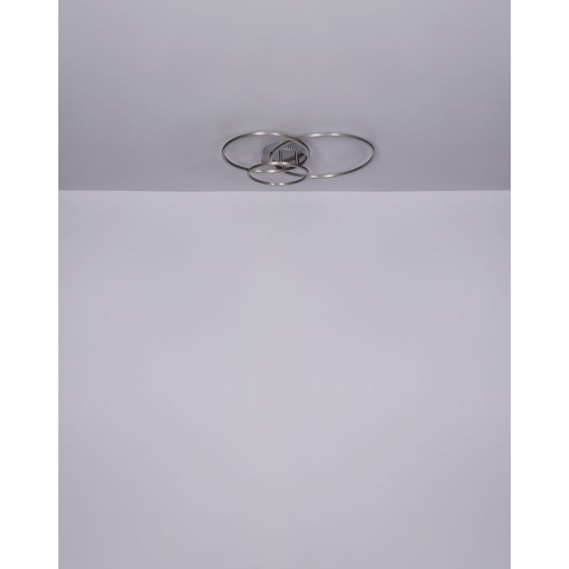 Plafoniera LED Munni 67220-40R, 40W, 1770lm, lumina calda, IP20, nichel mat+alba, Globo Lighting