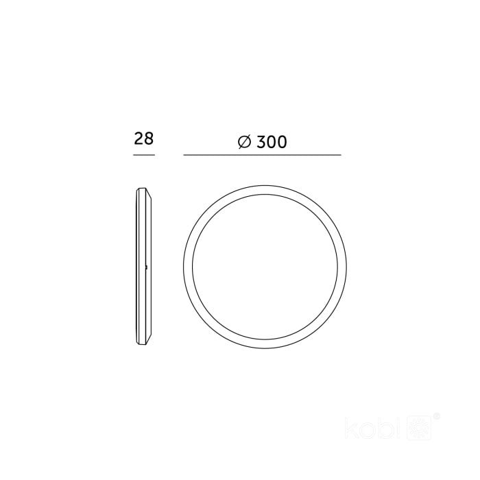 Plafoniera LED Nivera rotunda 24W, 2280lm, IP54, lumina calda/neutra/rece, neagra, Kobi