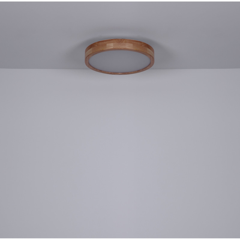 Plafoniera LED Rainer 41745-24, cu telecomandă, 24W, 1350lm, lumina calda+neutra+rece, IP20, alba+maro, Globo Lighting