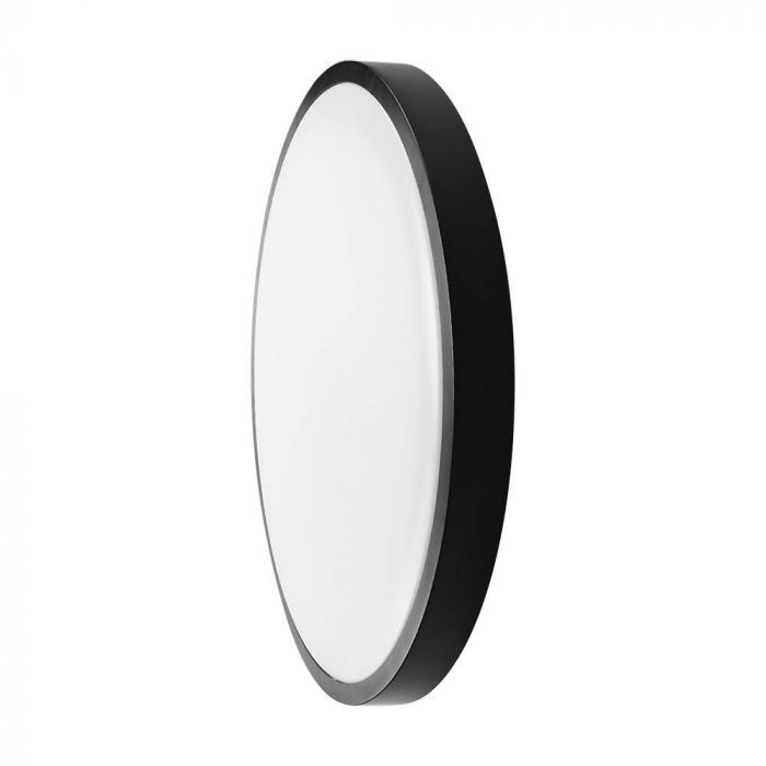 Plafoniera LED rotunda 36W, lumina neutra (4000 K), 3820lm, IP44, cip Samsung, neagra, V-TAC
