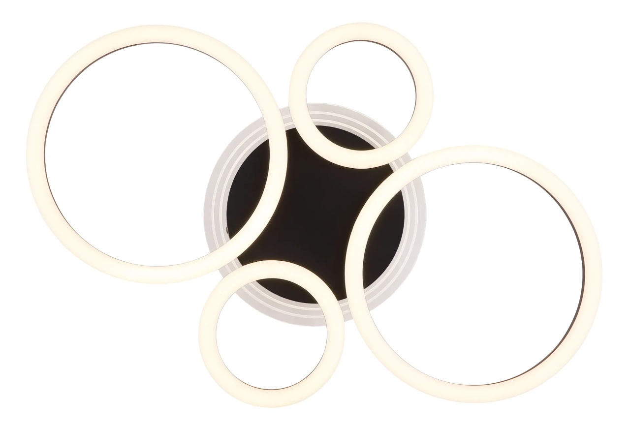 Plafoniera LED rotunda Globo Lighting 40W, 2500 lm, 3CCT (2700/4500/6500K), IP20, negru/opal - 2 | YEO