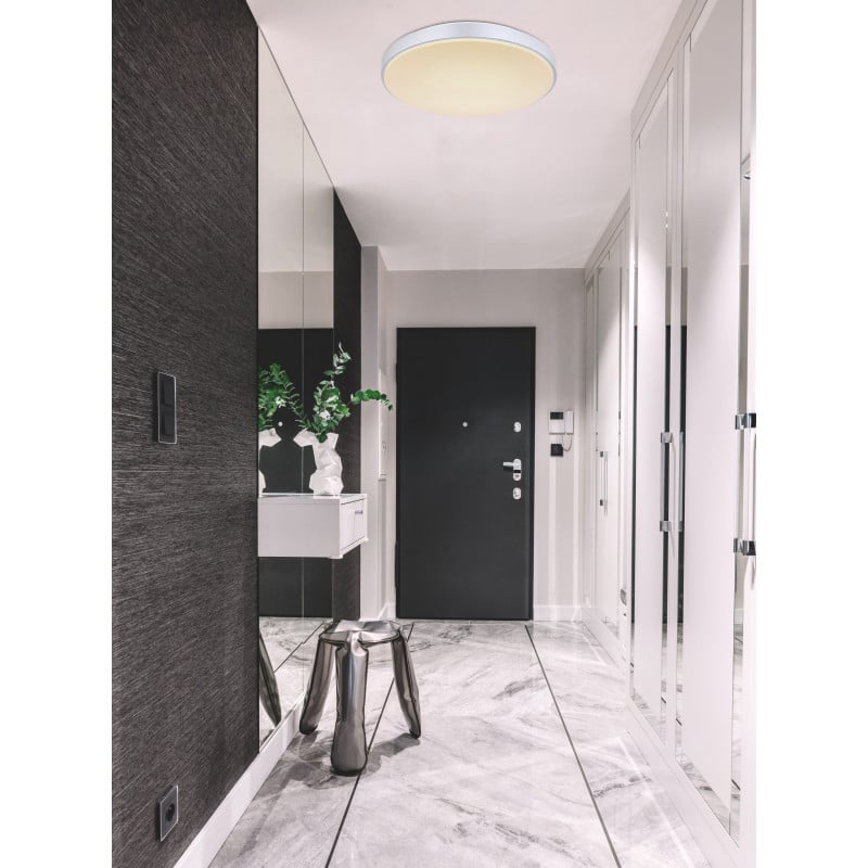 Plafoniera LED Sonny 41586-18, cu telecomandă, 18W, 1300lm, lumina calda+neutra+rece, IP20, alba, Globo Lighting