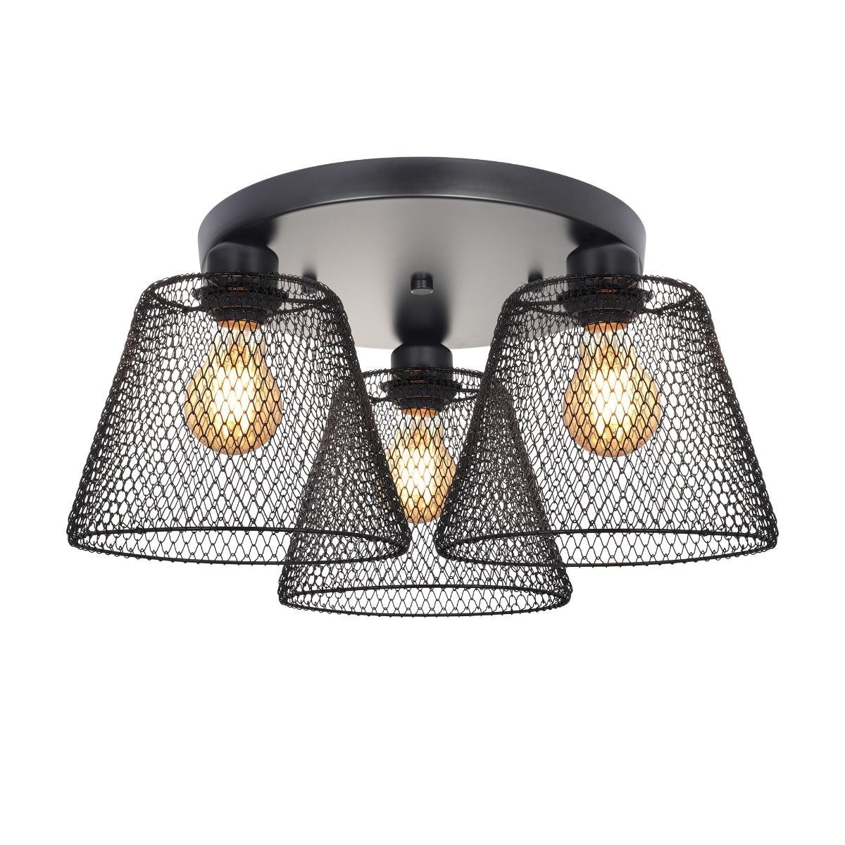 Plafoniera Loana PL3 R B, 3xE27, neagra, Klausen