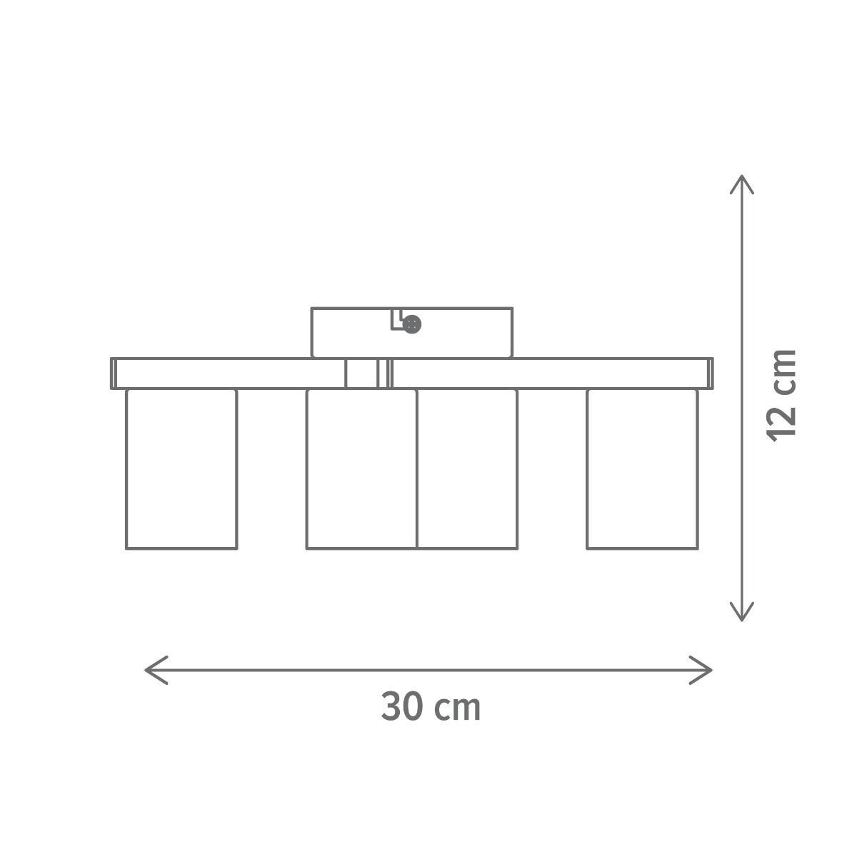 Plafoniera Manner PL4, 4xGU10, alba, Klausen