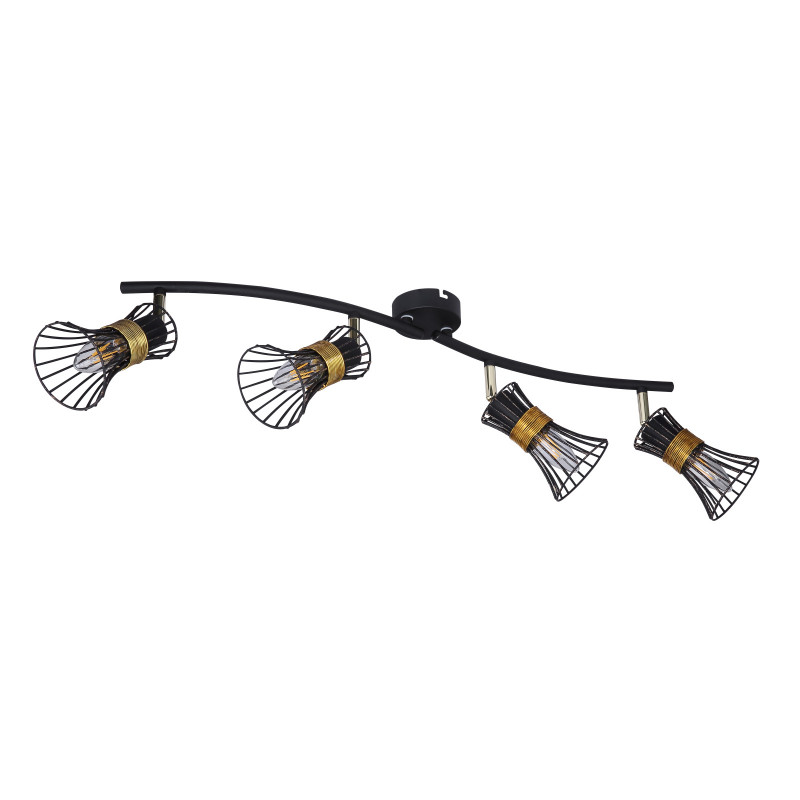 Plafoniera Purra 54814-4, mobila, 4xE14, neagra+aurie, IP20, Globo Lighting - 2 | YEO