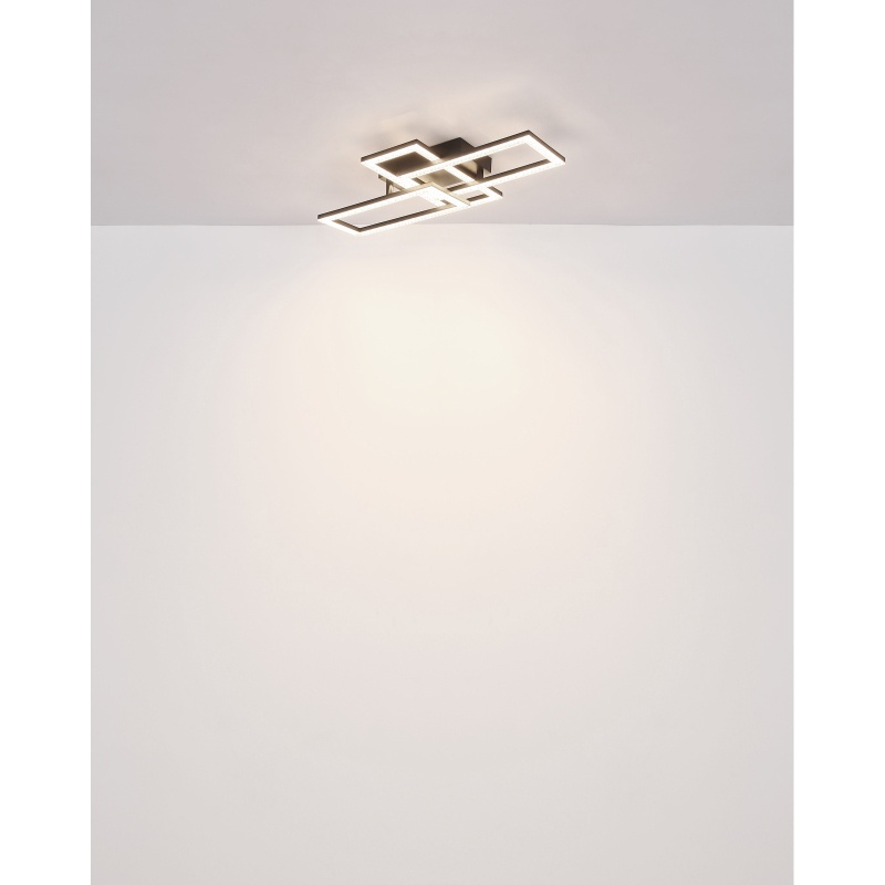Plafoniera Sapena LED 24W, lumina neutra (4000 K), 1800lm, neagra mata+gri, Globo Lighting - imagine 2