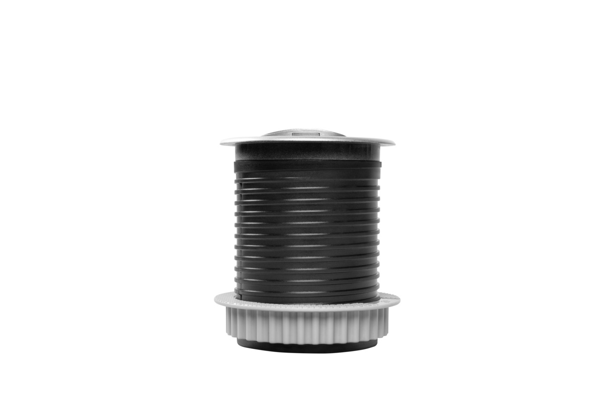 Priza incastrata in blat 60mm, 1x Schuko + USB-C, 5V, 3A, 1.9m, aluminiu, GTV - imagine 4