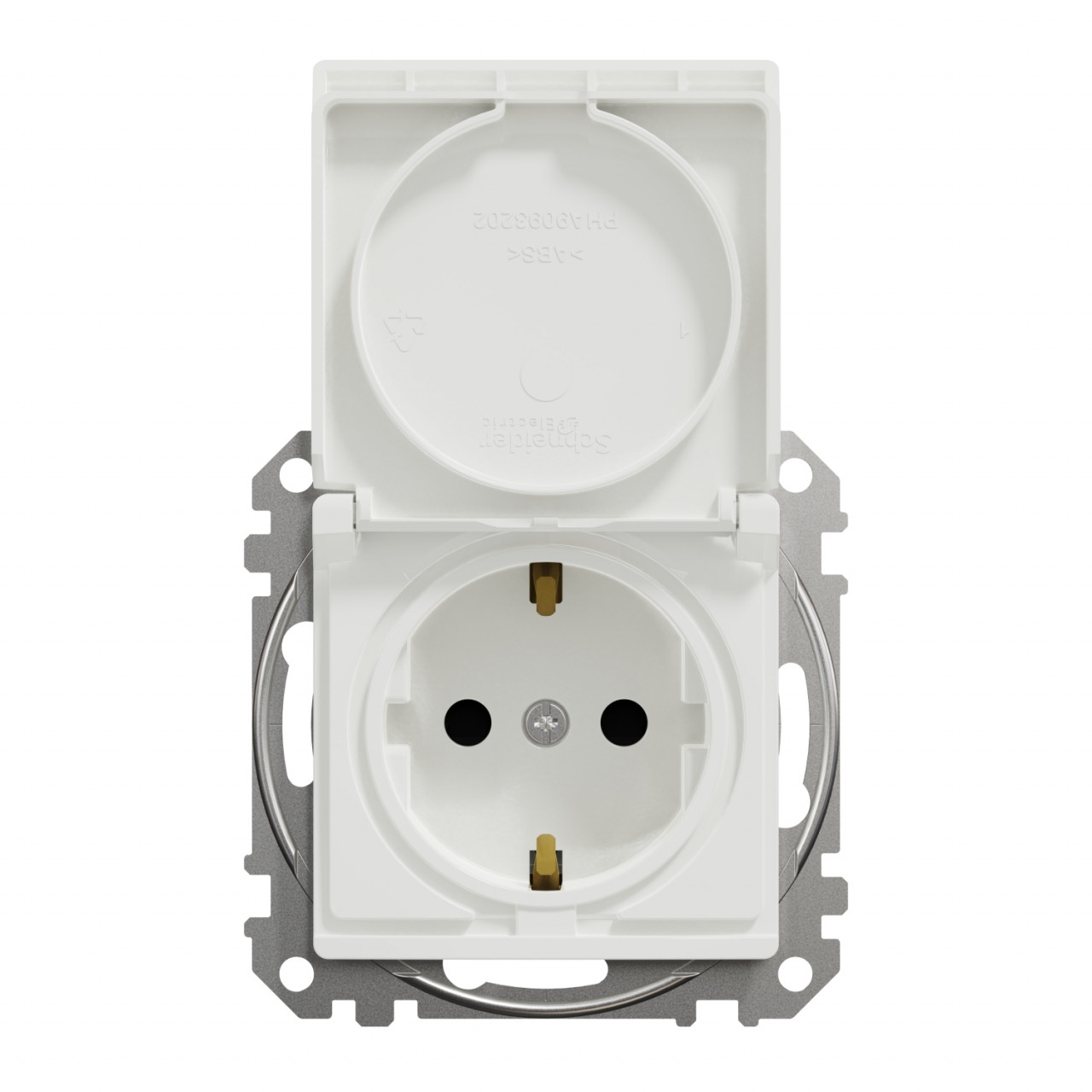 Priza simpla cu impamantare, cu capac, 16A, IP20, Alb Schneider Sedna Design - imagine 5