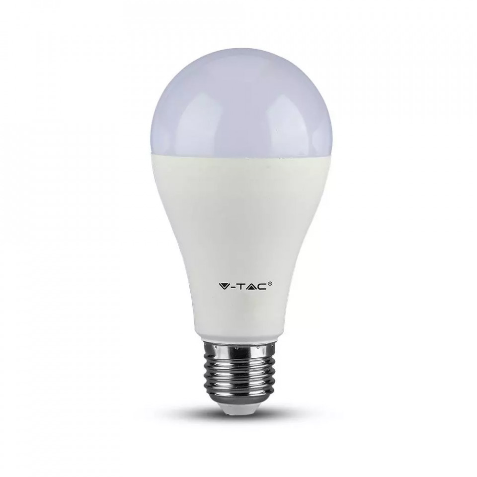 Set 3 becuri LED V-TAC, 15W(90W), E27, 1350 lm, lumina neutra (4000K), clasa energetica F - 1 | YEO