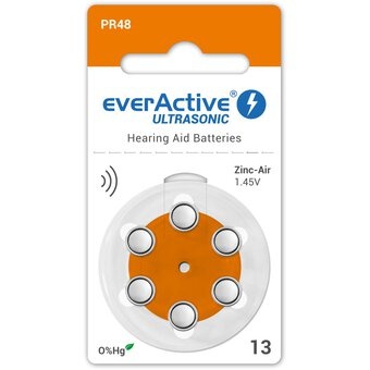 Set 6 baterii pentru aparat auditiv everActive PR13/PR48