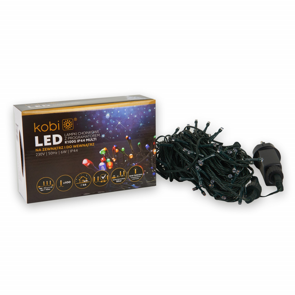 Sir luminos 100 leduri, 10 metri, 7 programe, 6W, multicolor Kobi