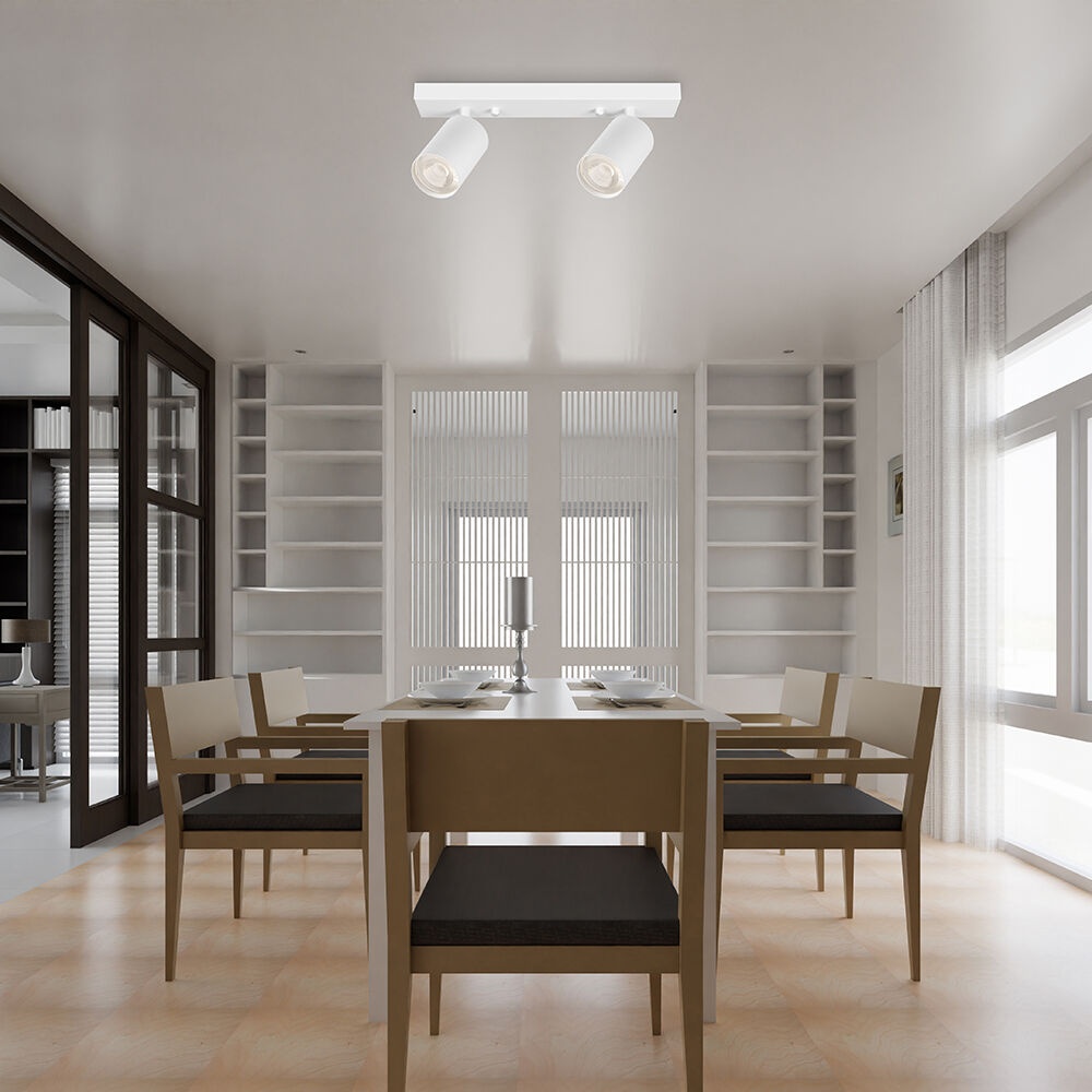 Spot aplicat GU10 dublu Beta, aluminiu, alb, IP20, Braytron - imagine 2