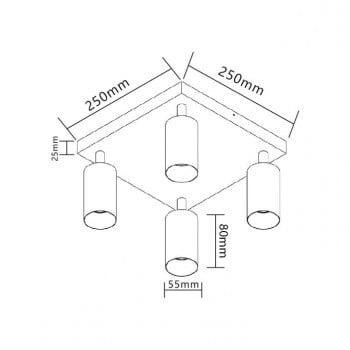 Spot Bardo 1389-LVT, orientabil, 4xGU10, alb, IP20, Masteled - 2 | YEO