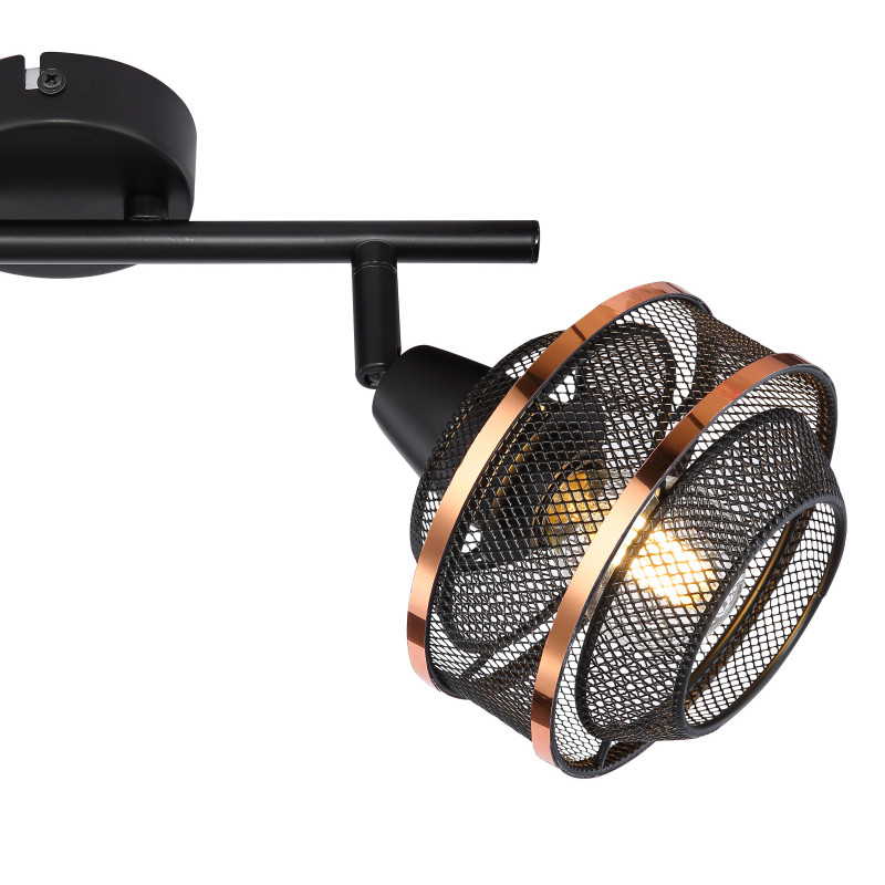 Spot Bellona 54020-2, 2xE14, negru+auriu, IP20, Globo Lighting