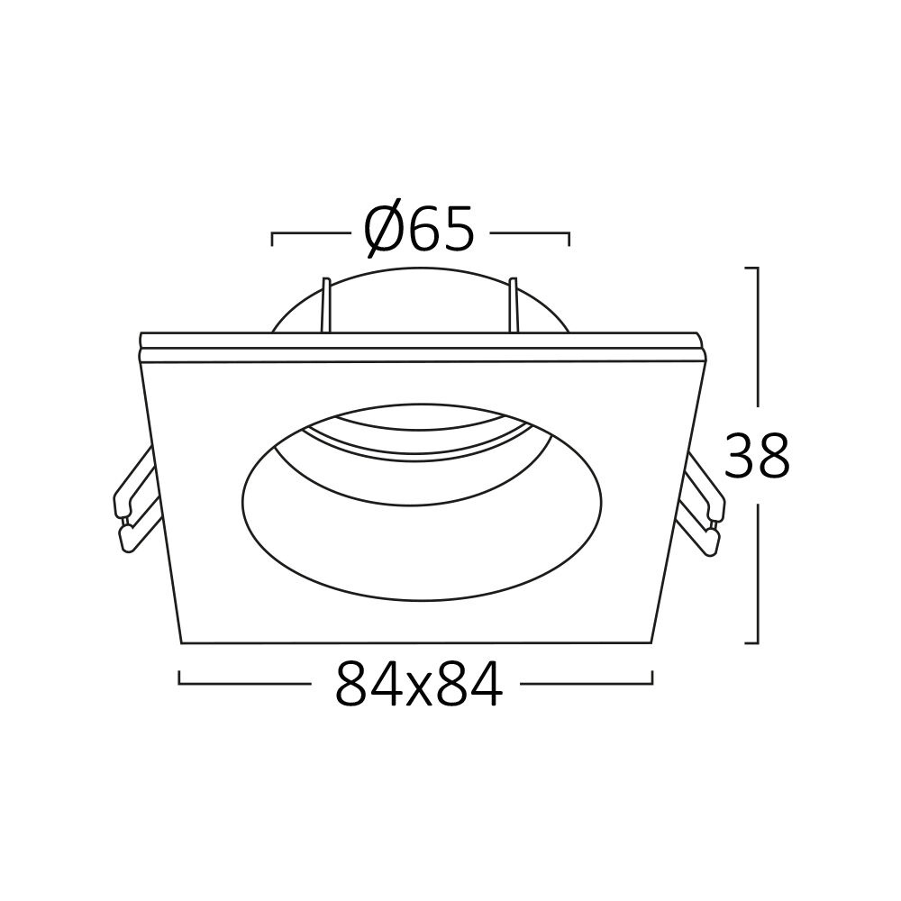Spot incastrat GU10 patrat Tetra, aluminiu, negru, IP54, Braytron