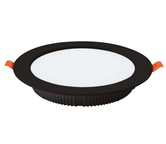 Spot LED 016-048-0008, rotund, incastrat, 8W, 750lm, lumina rece, IP20, negru, Horoz Electric