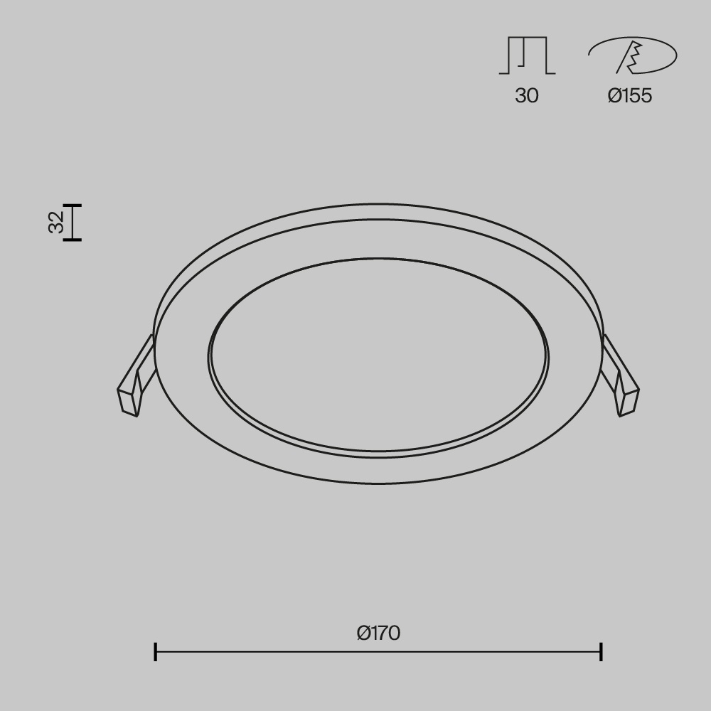 Spot LED 12W Incastrat, Maytoni, 1100lm, Lumina Calda/Neutra/Rece, Alb