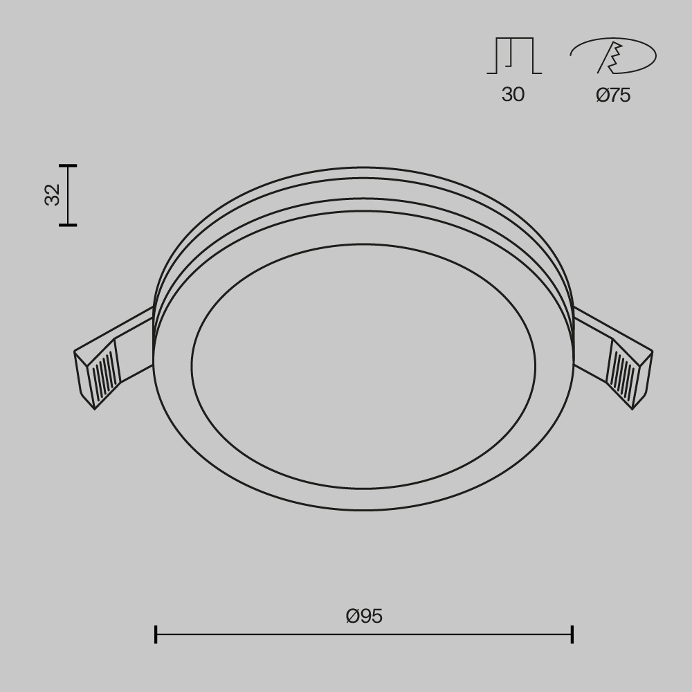 Spot LED 12W Incastrat, Maytoni, 750lm, Lumina Calda (3000K), Alb