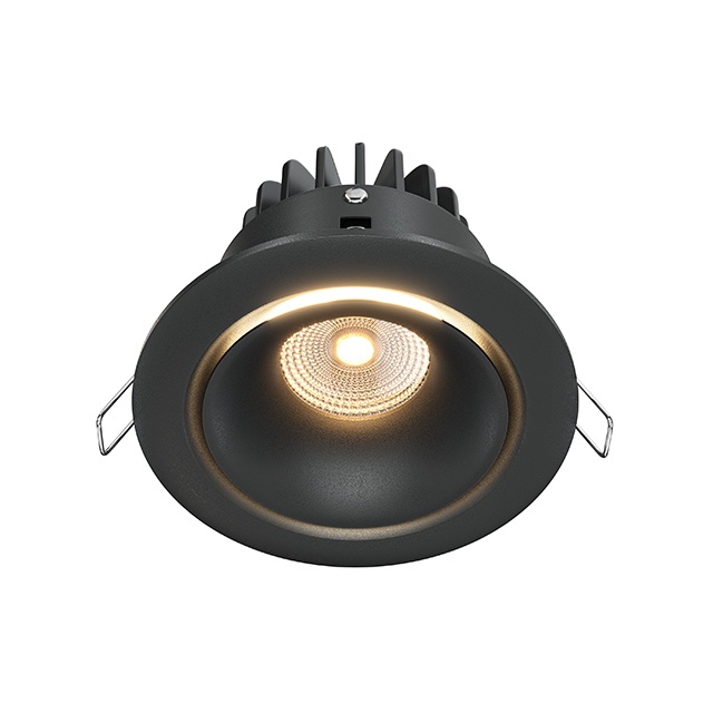 Spot LED 12W Incastrat, Maytoni, 950lm, Lumina Calda (3000K), Negru