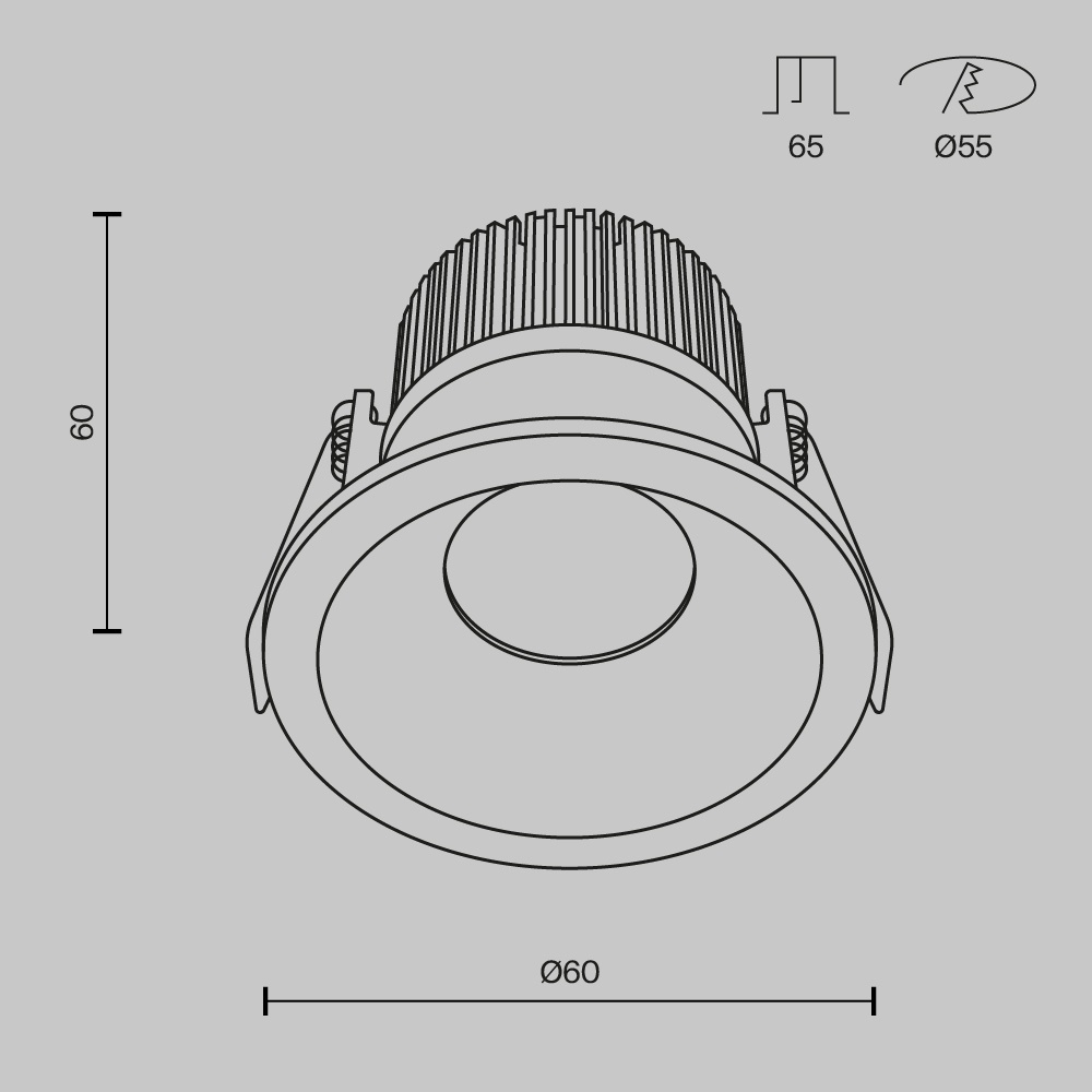 Spot LED 6W Incastrat, Dimabil, Maytoni, 370lm, Lumina Calda (3000K), Negru