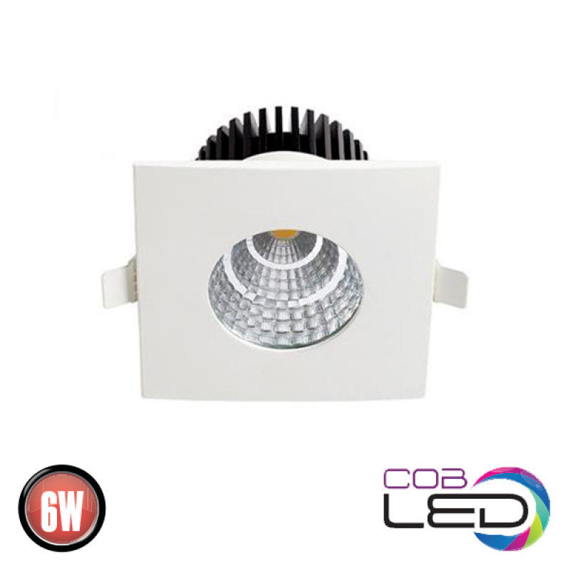 Spot LED 6W Incastrat, Patrat, Horoz Electric, 410lm, Lumina Neutra (4000K), Alb