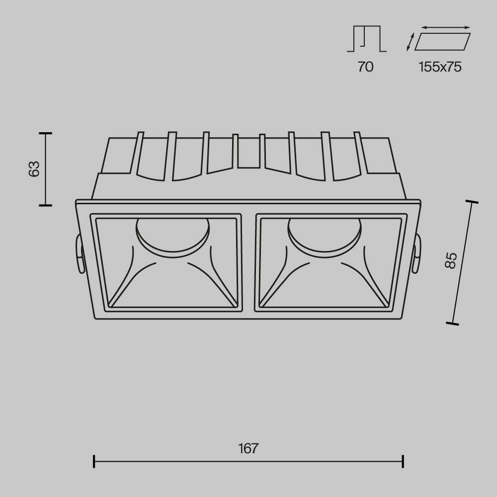 Spot LED Alfa DL043-02-15W3K-SQ-W, 30W, 2250lm, lumina calda, IP20, alb, Maytoni